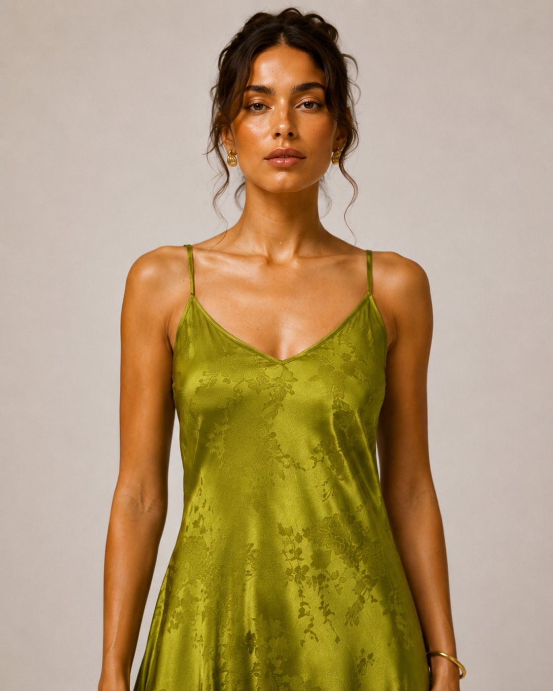 Abito Satin Damascato|Colore:Olio