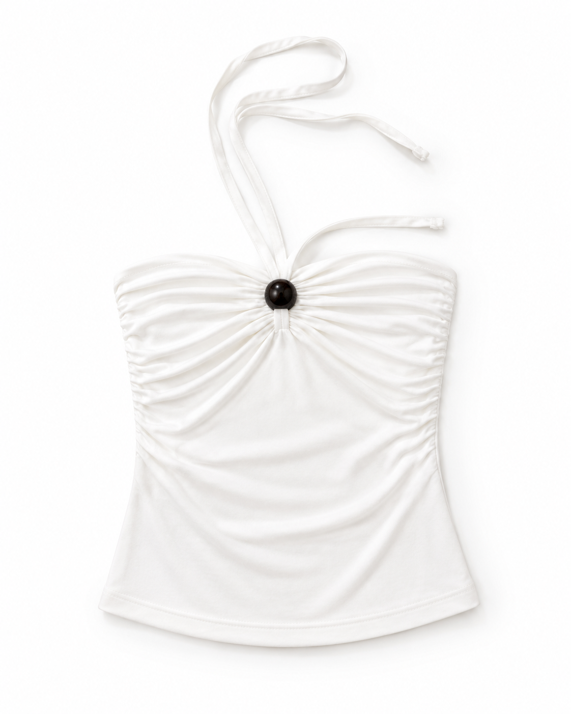 Top con accessorio sfera effetto legno|Colore:Bianco