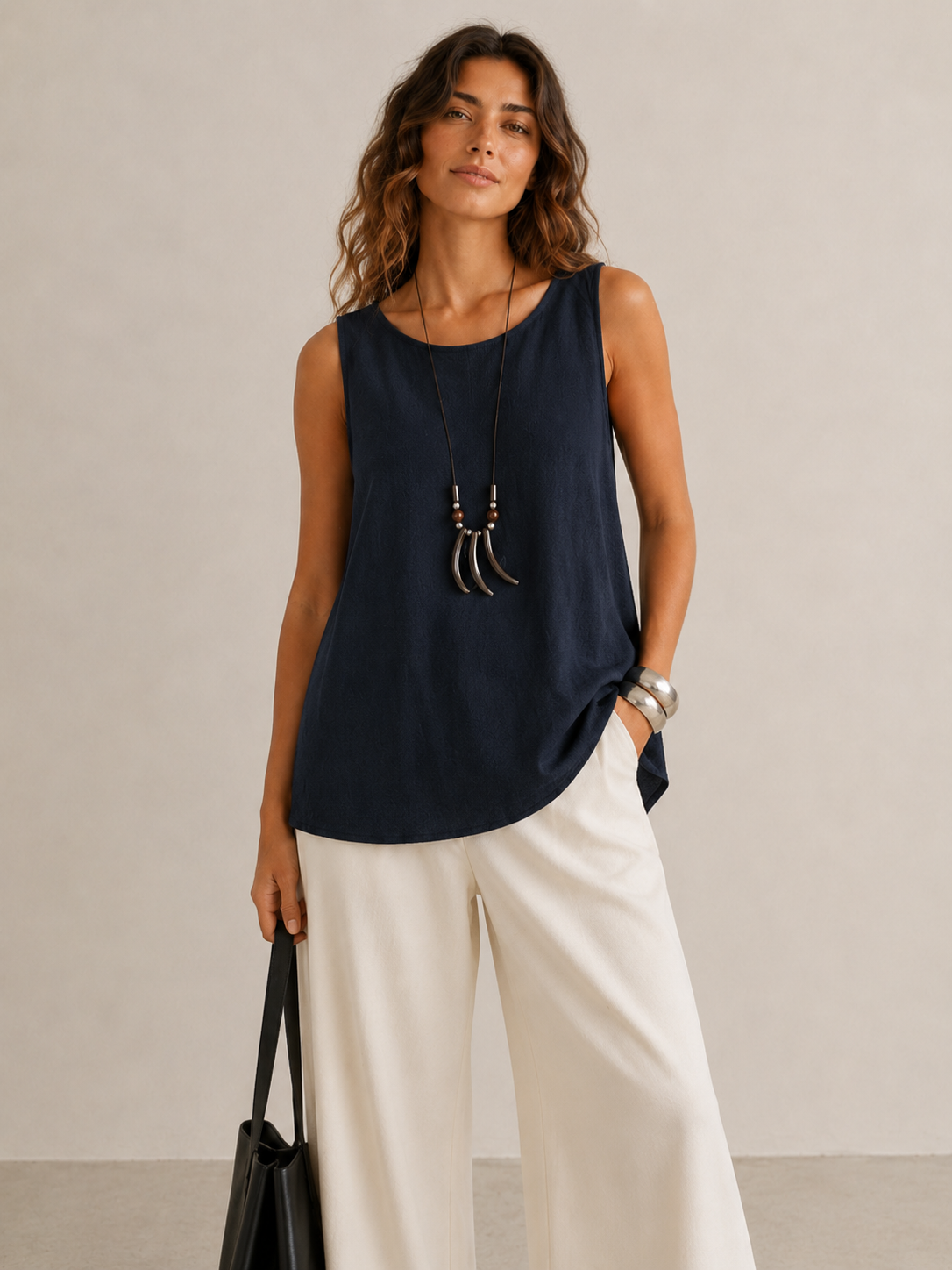Canotta con collana |Colore:Blu
