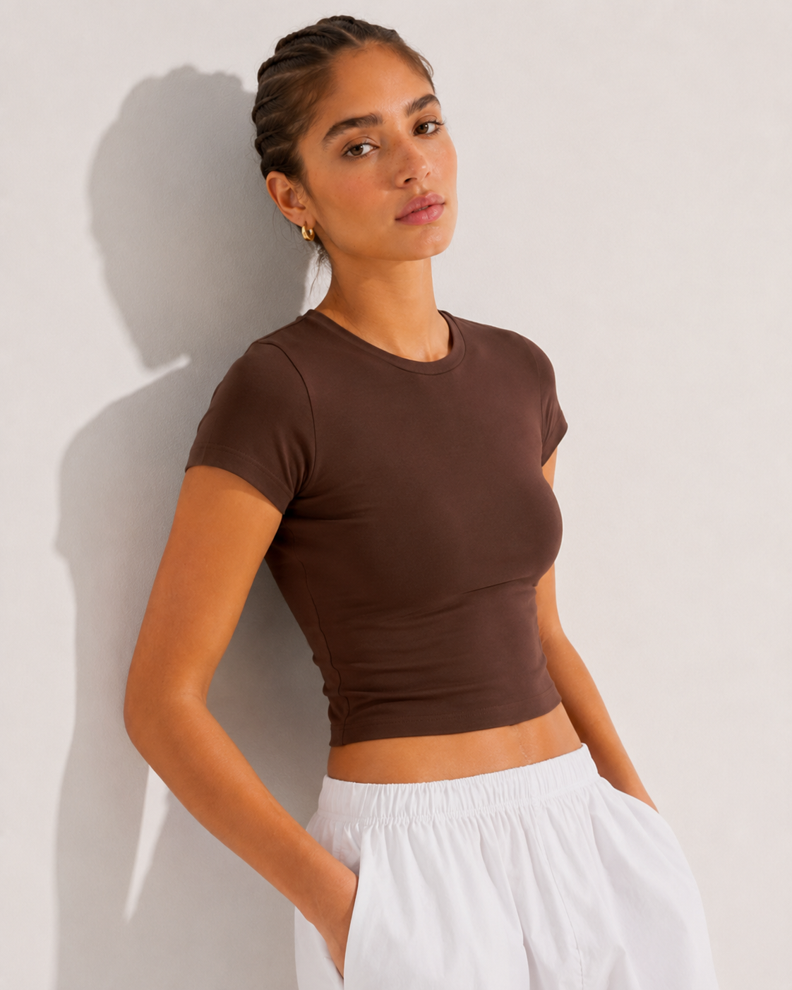 T-Shirt Moon basic|Colore:Marrone