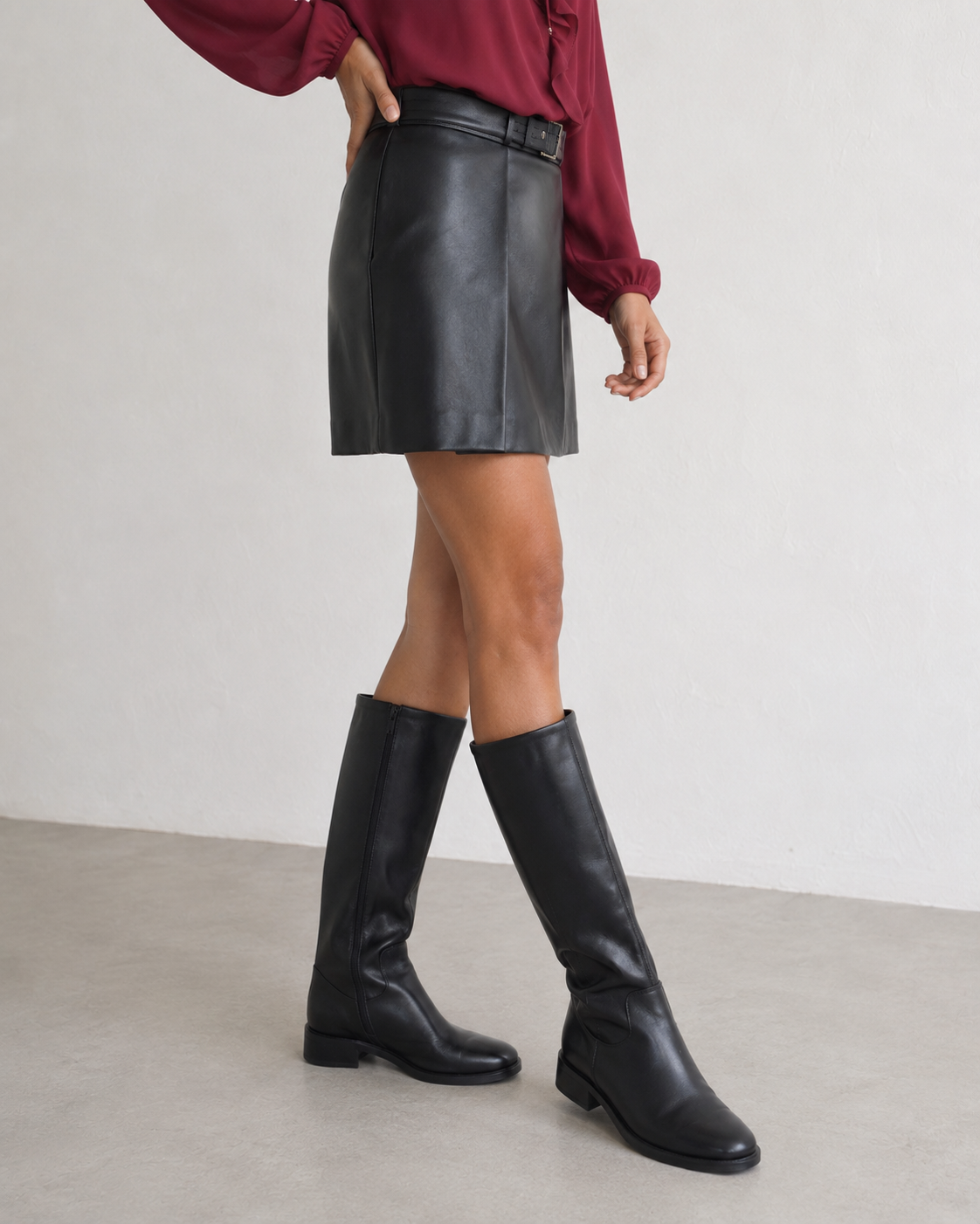 Gonna  Lavin effetto pelle |Colore:Nero