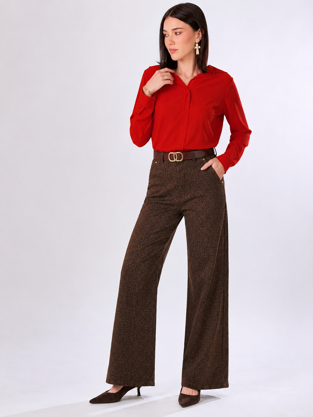 Pantalone fantasia micro maculata|Colore:Maculato