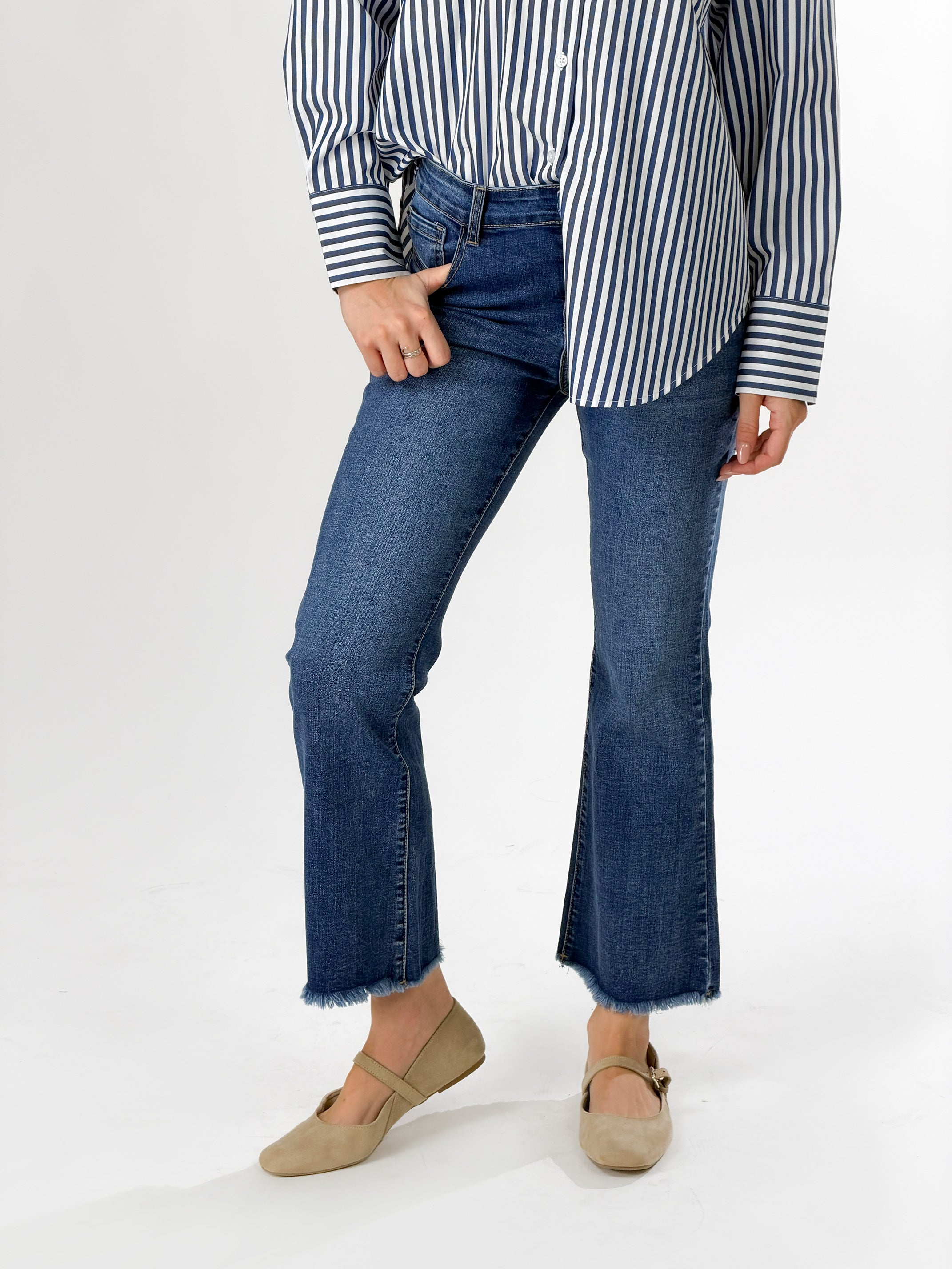 Jeans capri svasato|Colore:Blu