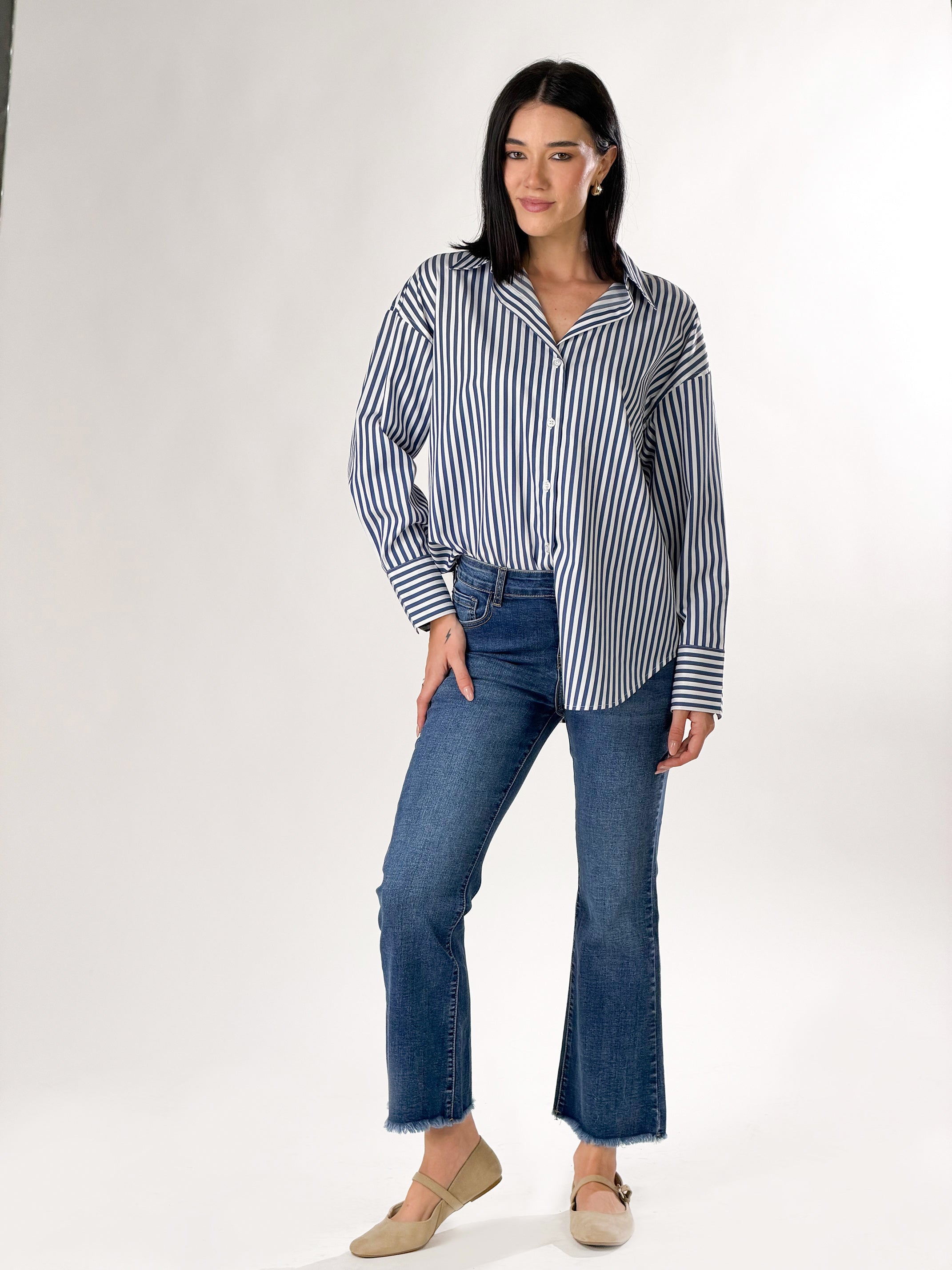 Jeans capri svasato|Colore:Blu