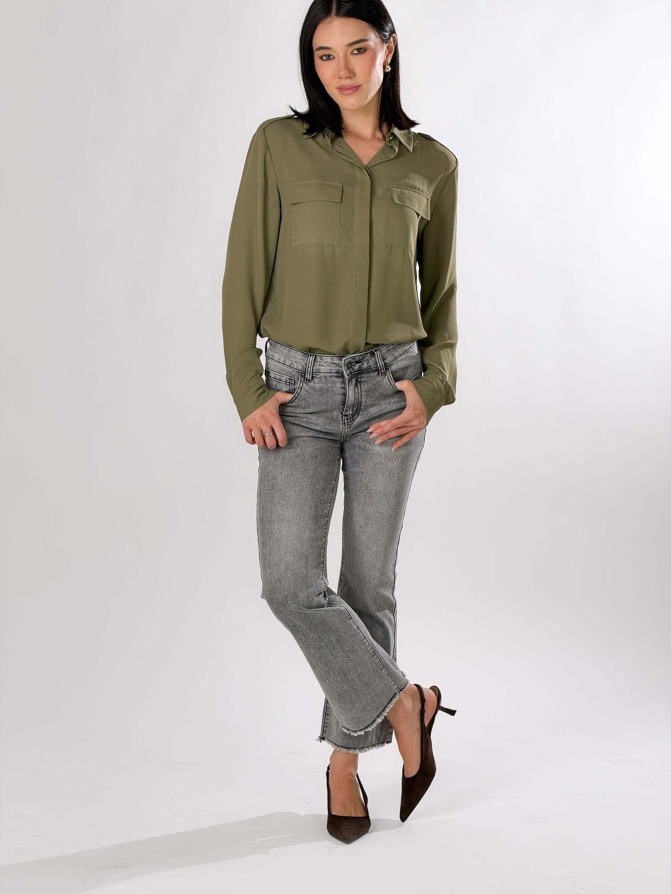 Jeans capri svasato|Colore:Grigio
