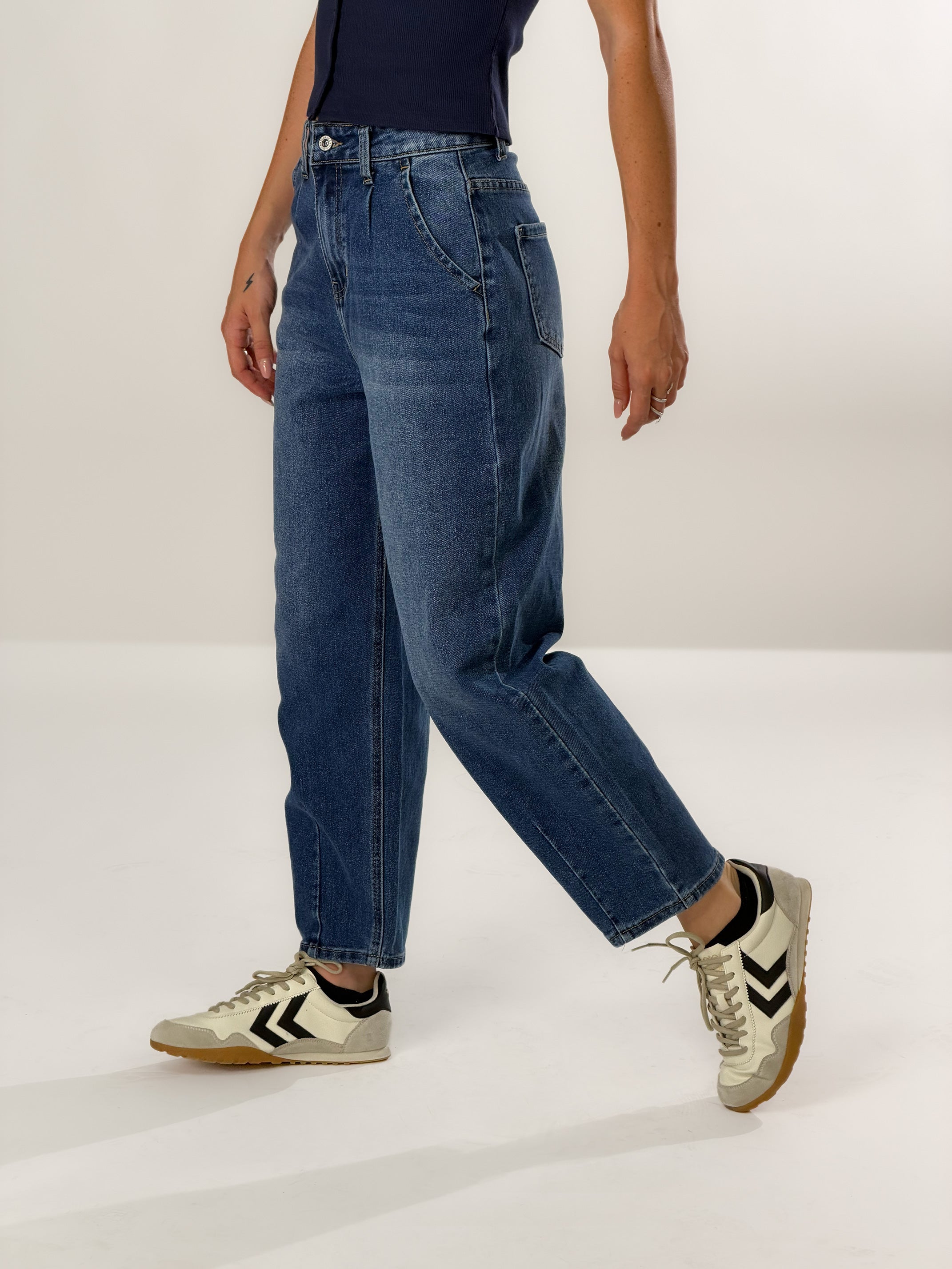 Jeans mom fit|Colore:Blu sbiancato