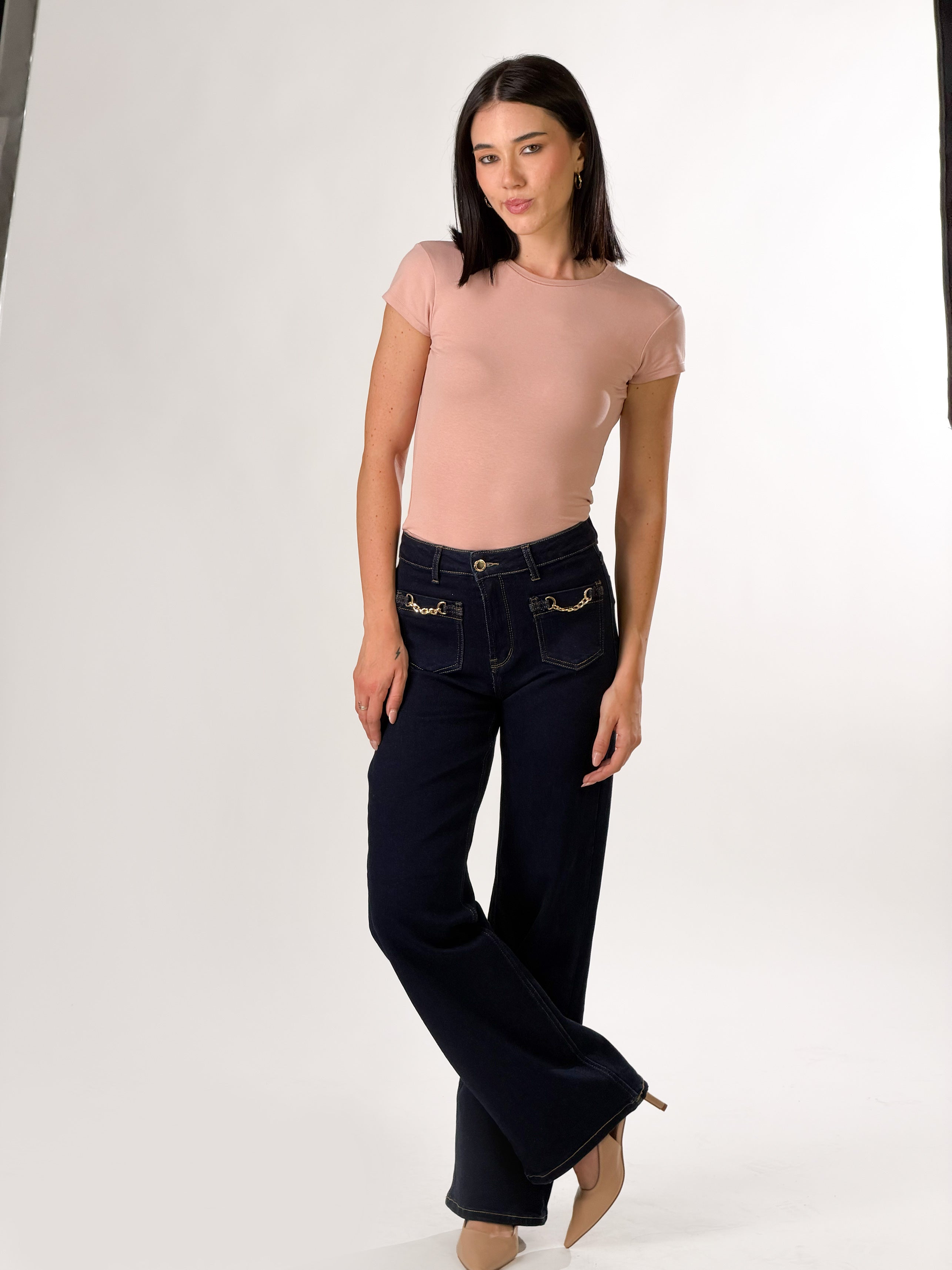 Jeans Pocket e catene|Colore:Blu zero