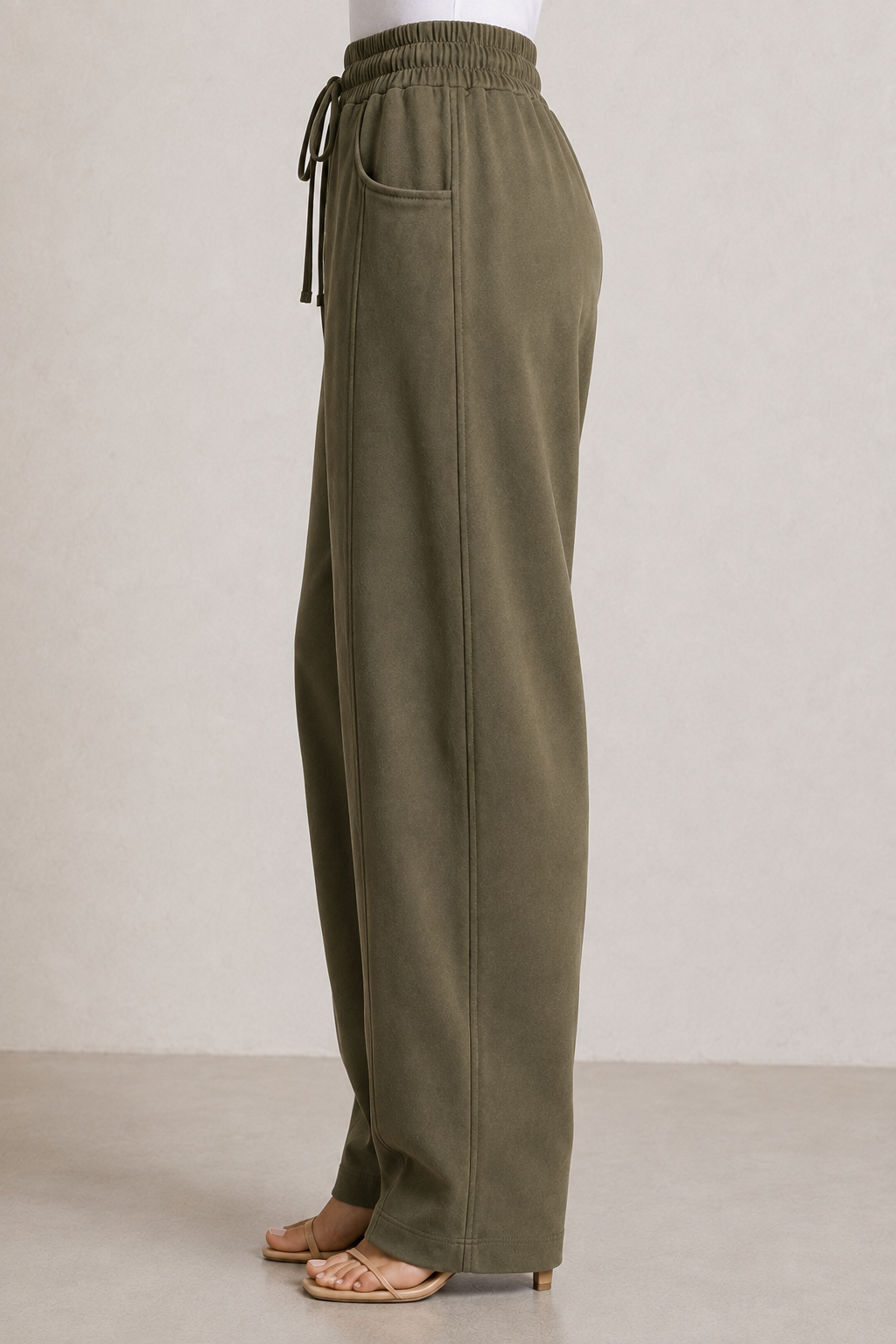 Pantalone wide leg Paris|Colore:Verde militare