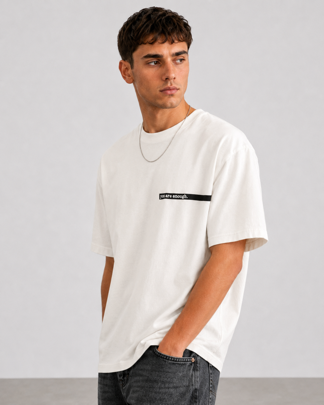 T-Shirt  Liverpool "you are enough" Loose Fit|Colore:Burro