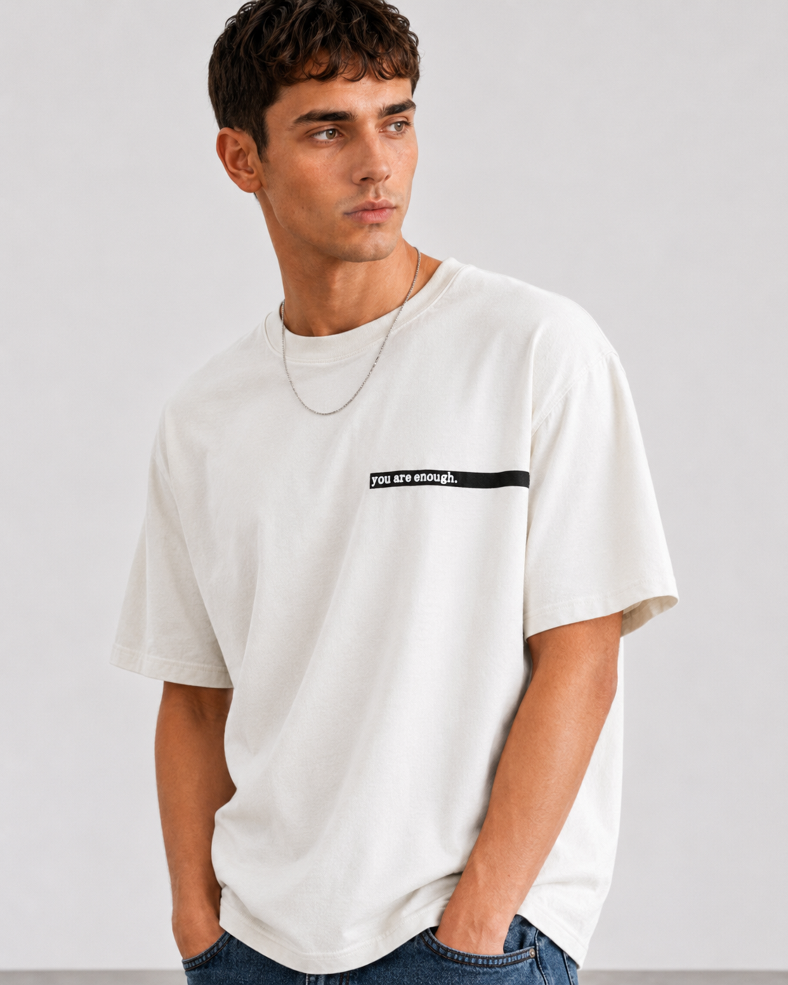 T-Shirt  Liverpool "you are enough" Loose Fit|Colore:Burro