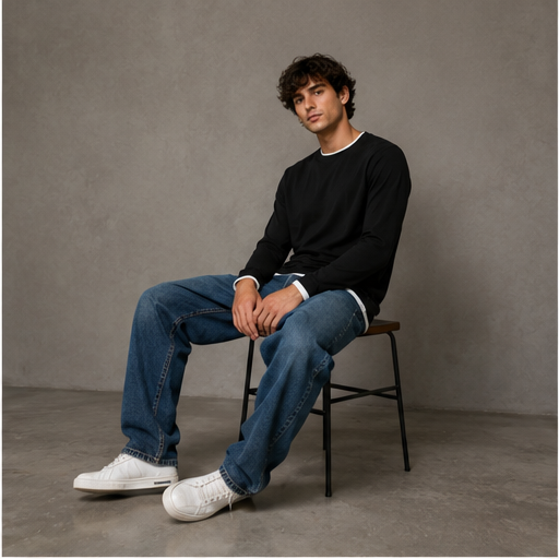 T-shirt  York maniche lunghe|Colore:Nero