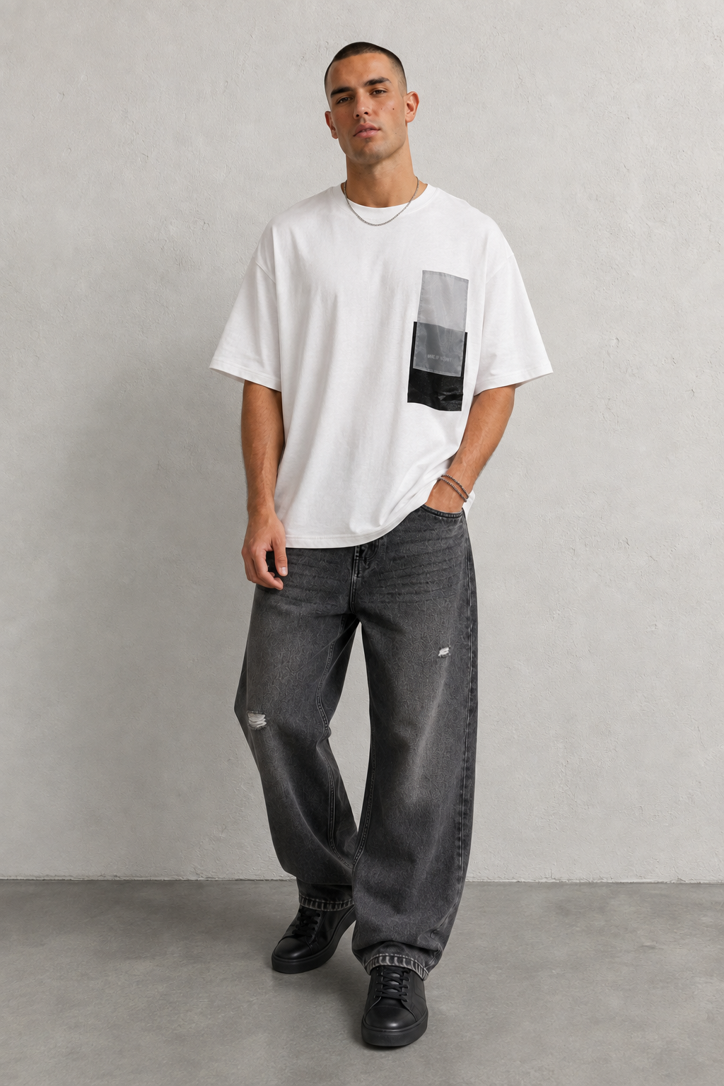 T-shirt Oversize degradé |Colore:Bianco