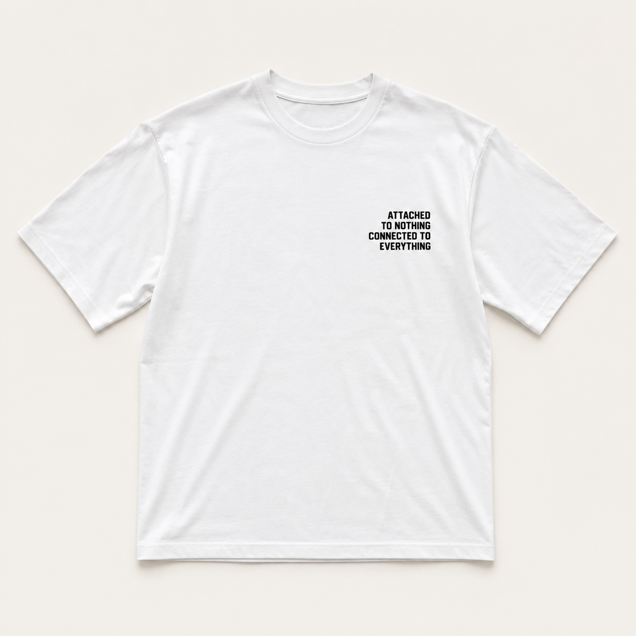 T-shirt Loose fit  "ATTACHED TO NOTHING"|Colore:Bianco