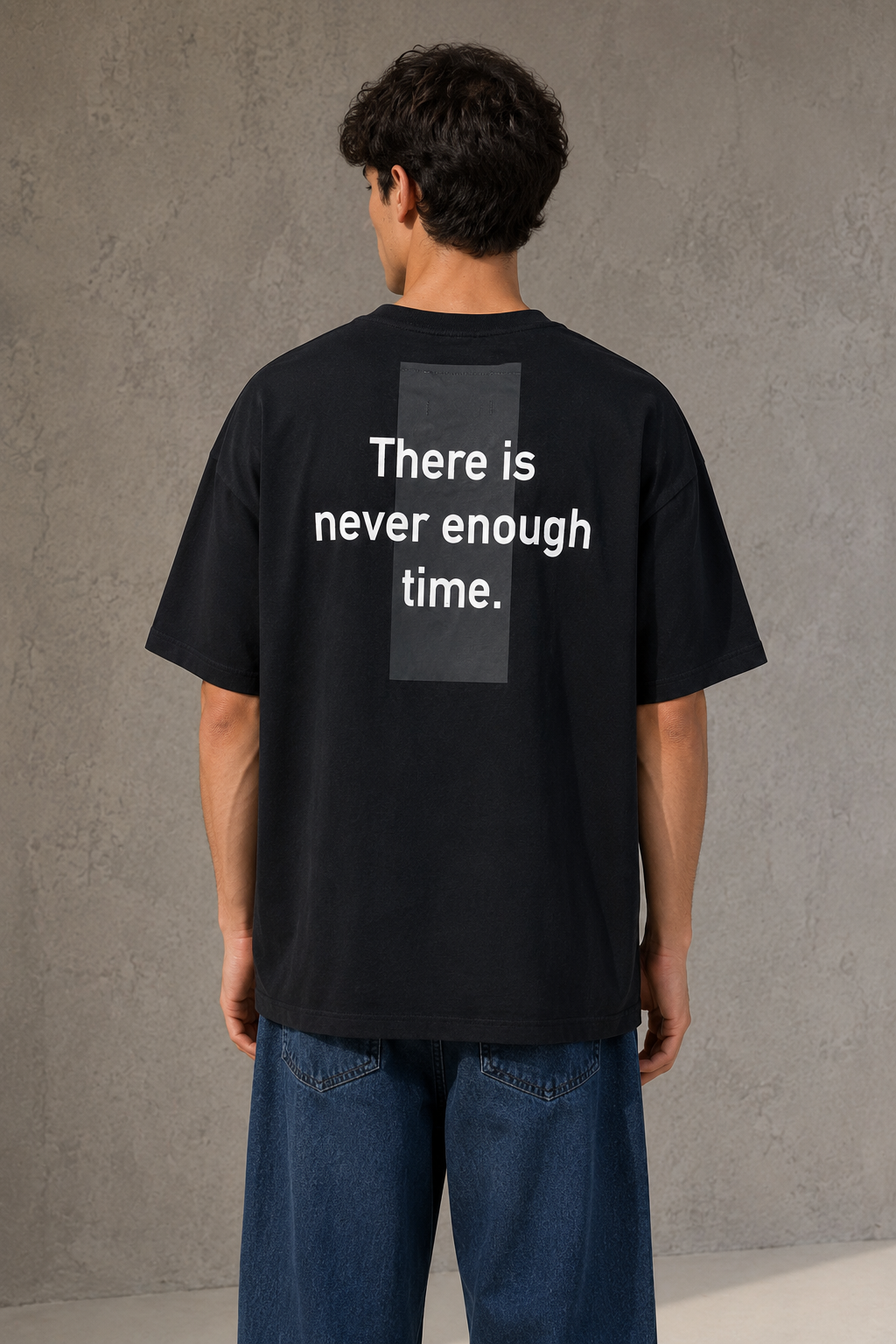 T-shirt Loose fit  "ATTACHED TO NOTHING"|Colore:Nero