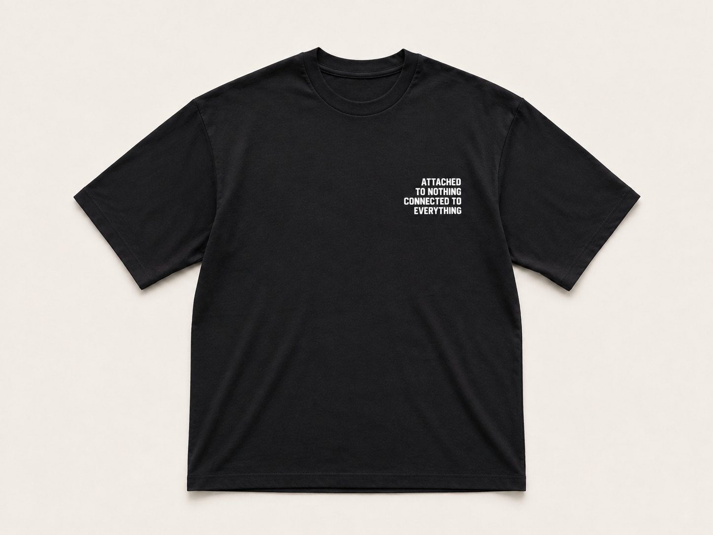 T-shirt Loose fit  "ATTACHED TO NOTHING"|Colore:Nero