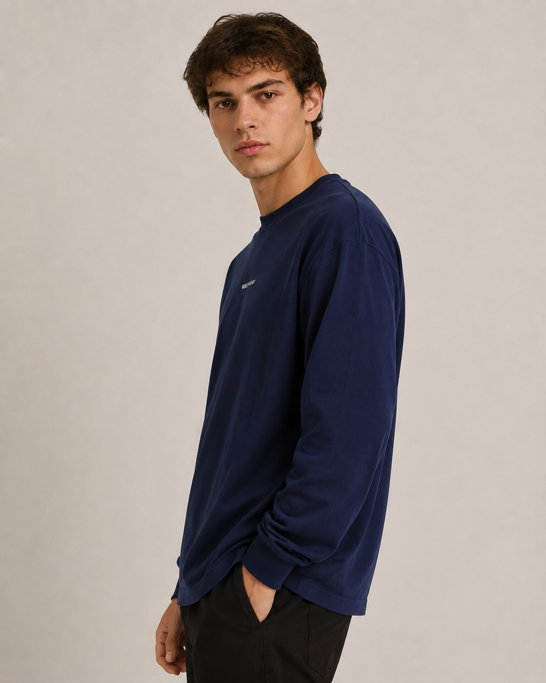 T-Shirt Oversize WAKE UP NOW !|Colore:Blu navy