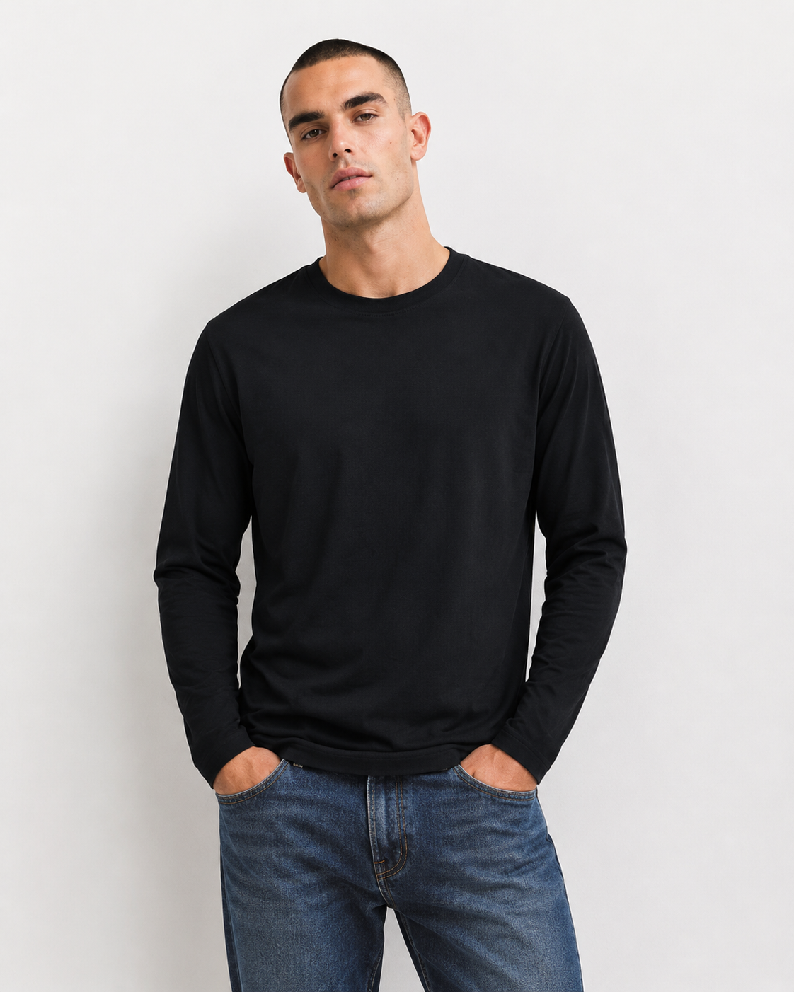 Maglia manica lunga regular fit|Colore:Nero
