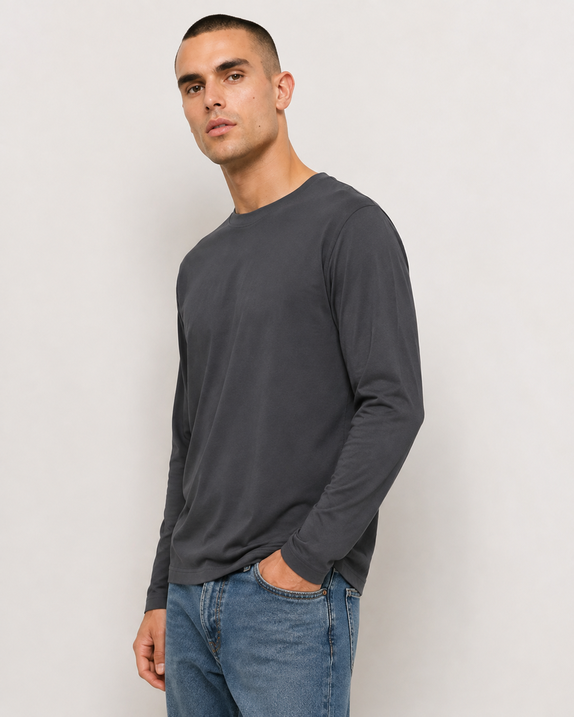 Maglia manica lunga regular fit|Colore:Lead