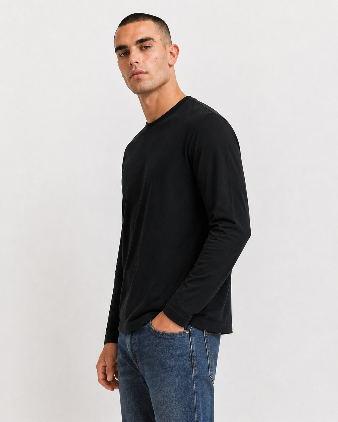 Maglia manica lunga regular fit|Colore:Nero