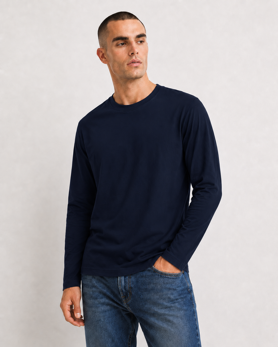 Maglia manica lunga regular fit|Colore:Blu navy