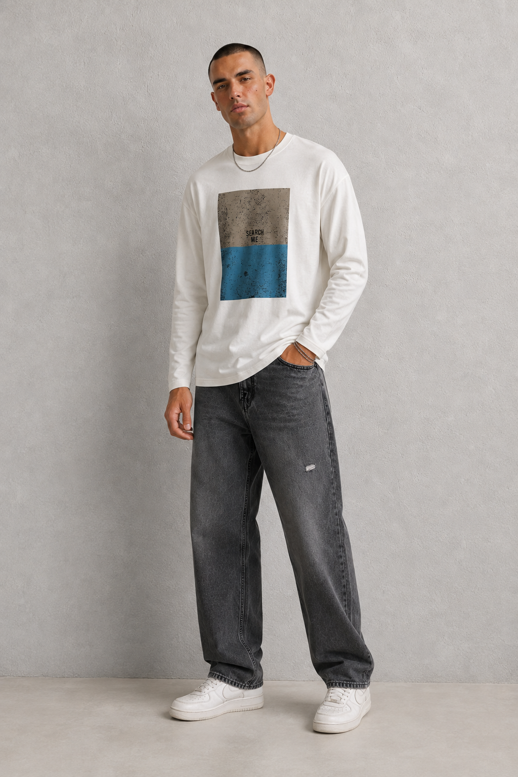T-shirt  manica lunga SEARCH ME|Colore:Burro
