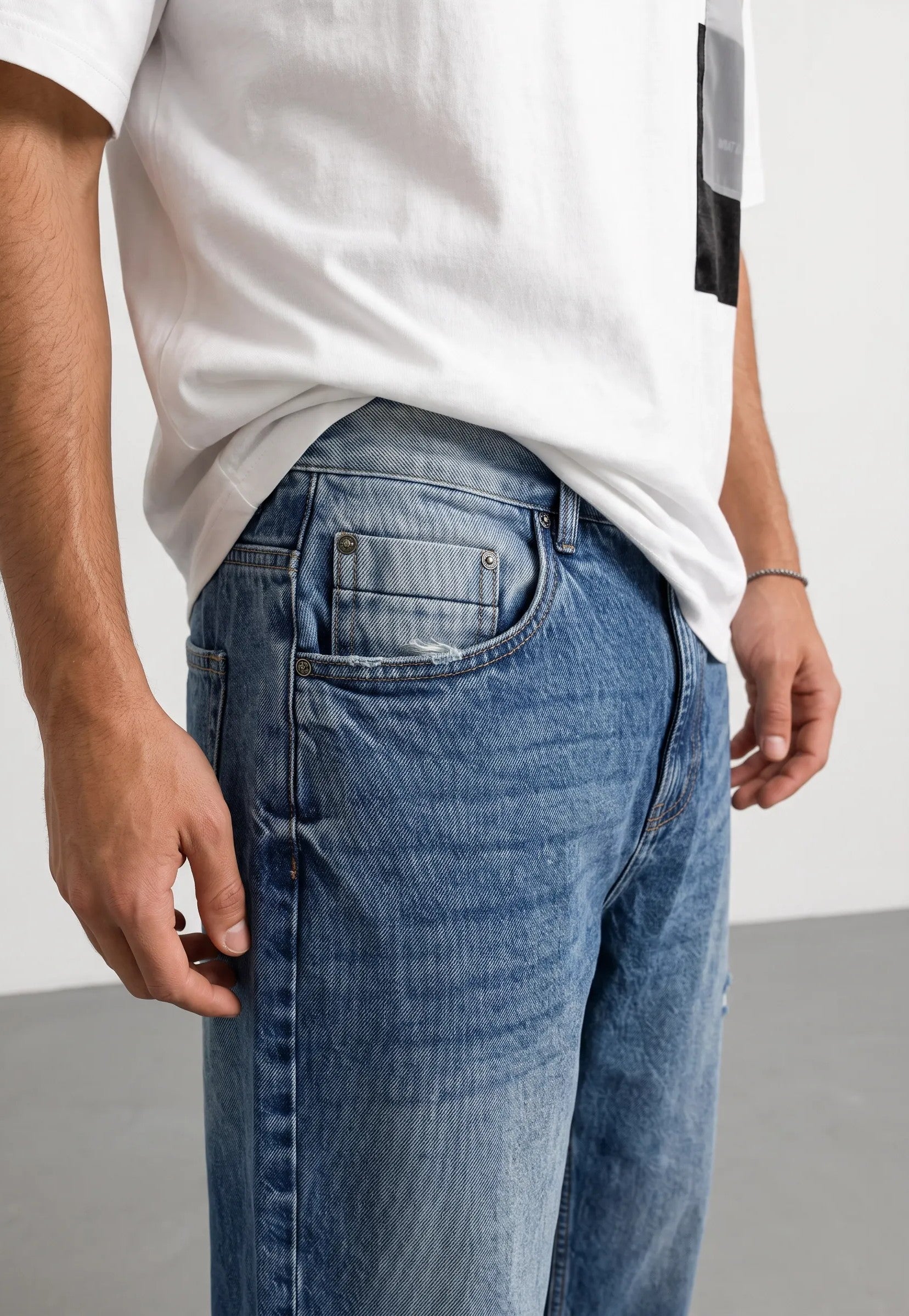 Jeans ballon fit Miami|Colore:Blu ripper