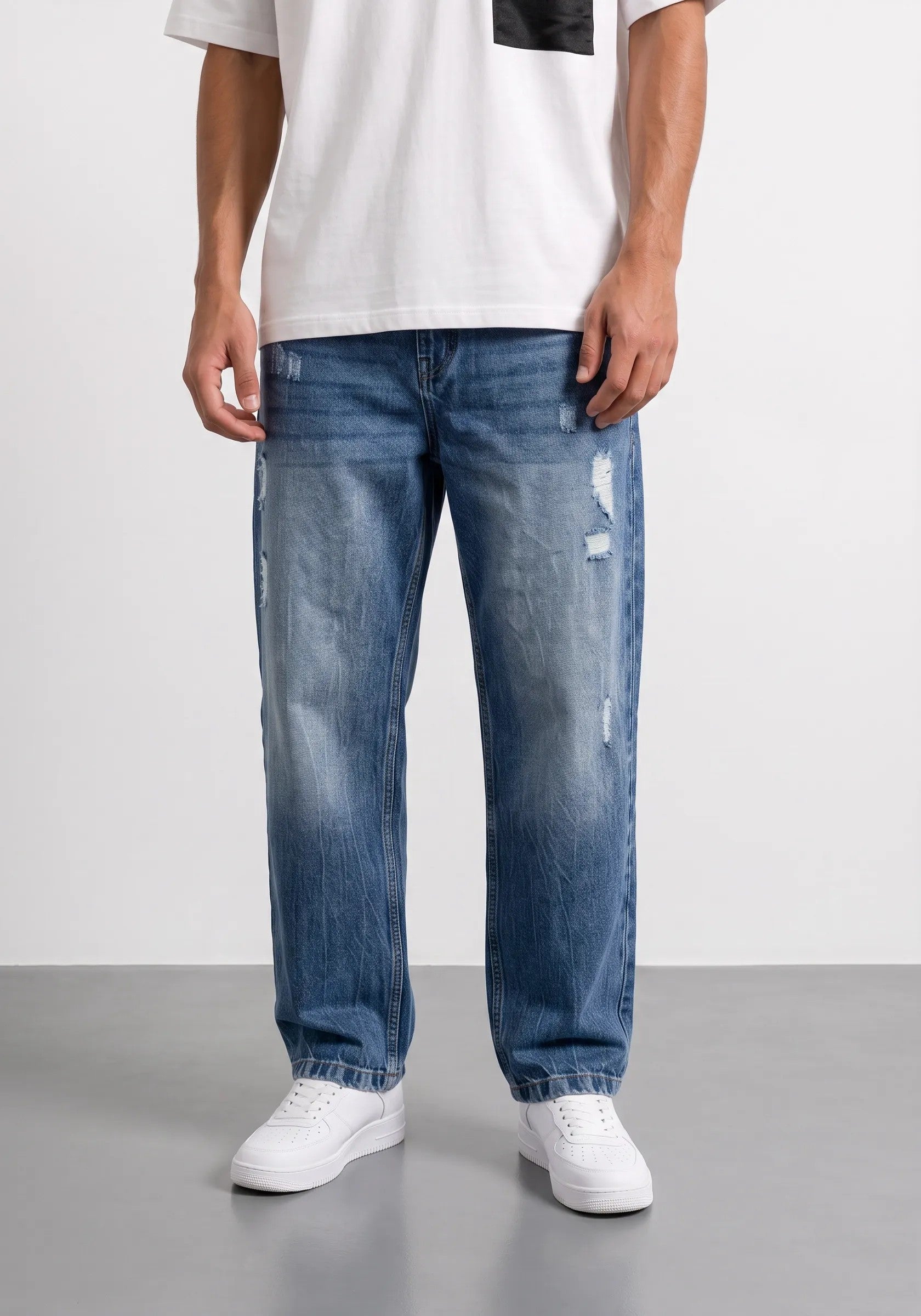 Jeans ballon fit Miami|Colore:Blu ripper