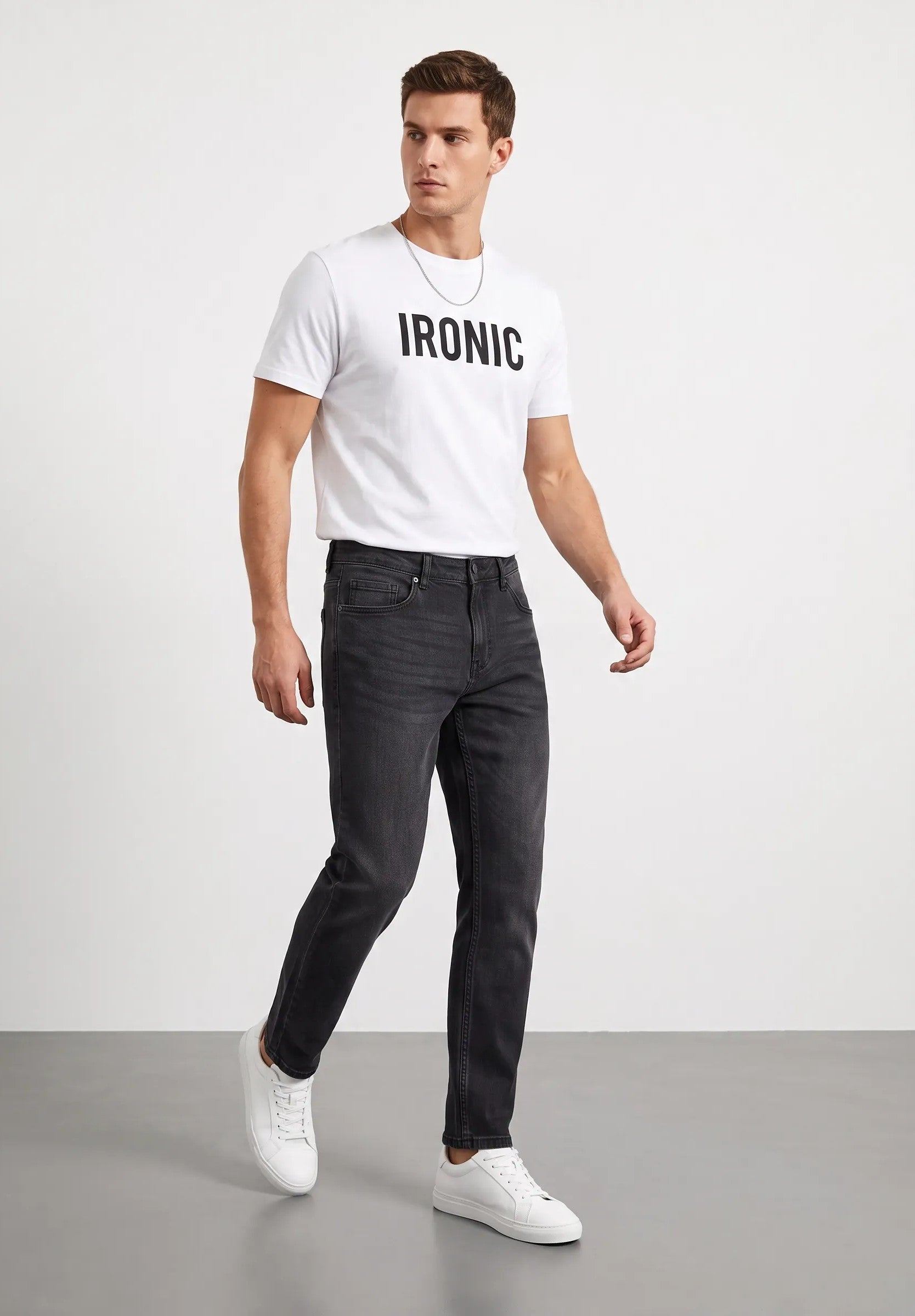 Jeans regular fit grigio antracite|Colore:Black