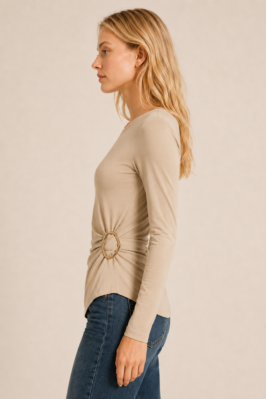 Maglia Noemi con accessorio|Colore:Beige