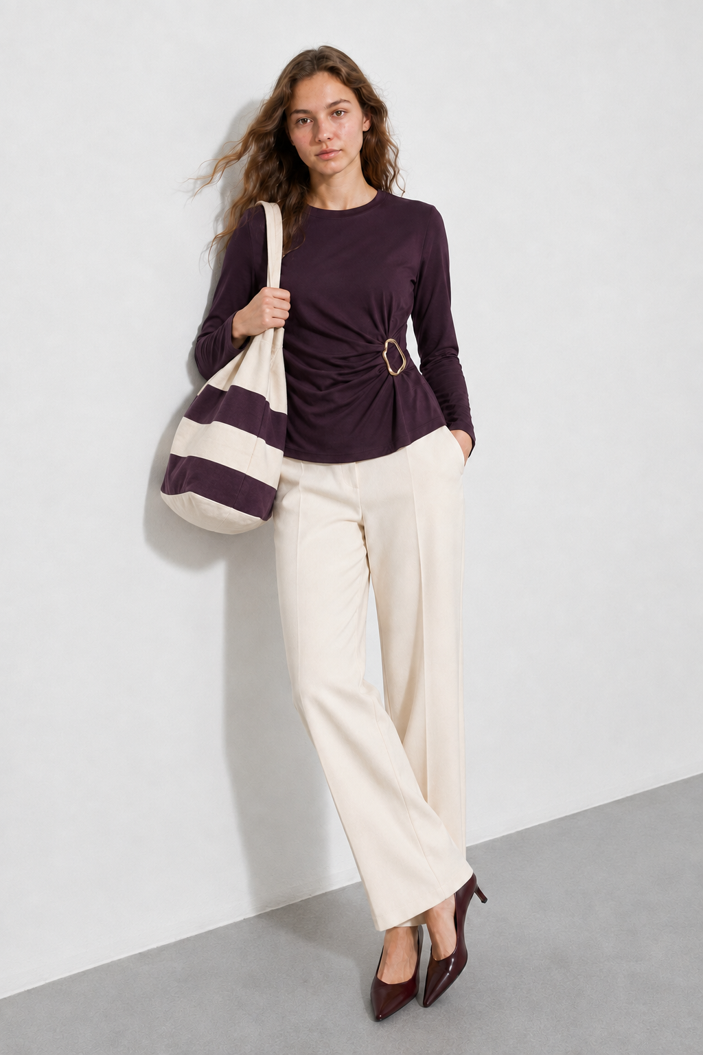 Maglia Noemi con accessorio|Colore:Vino