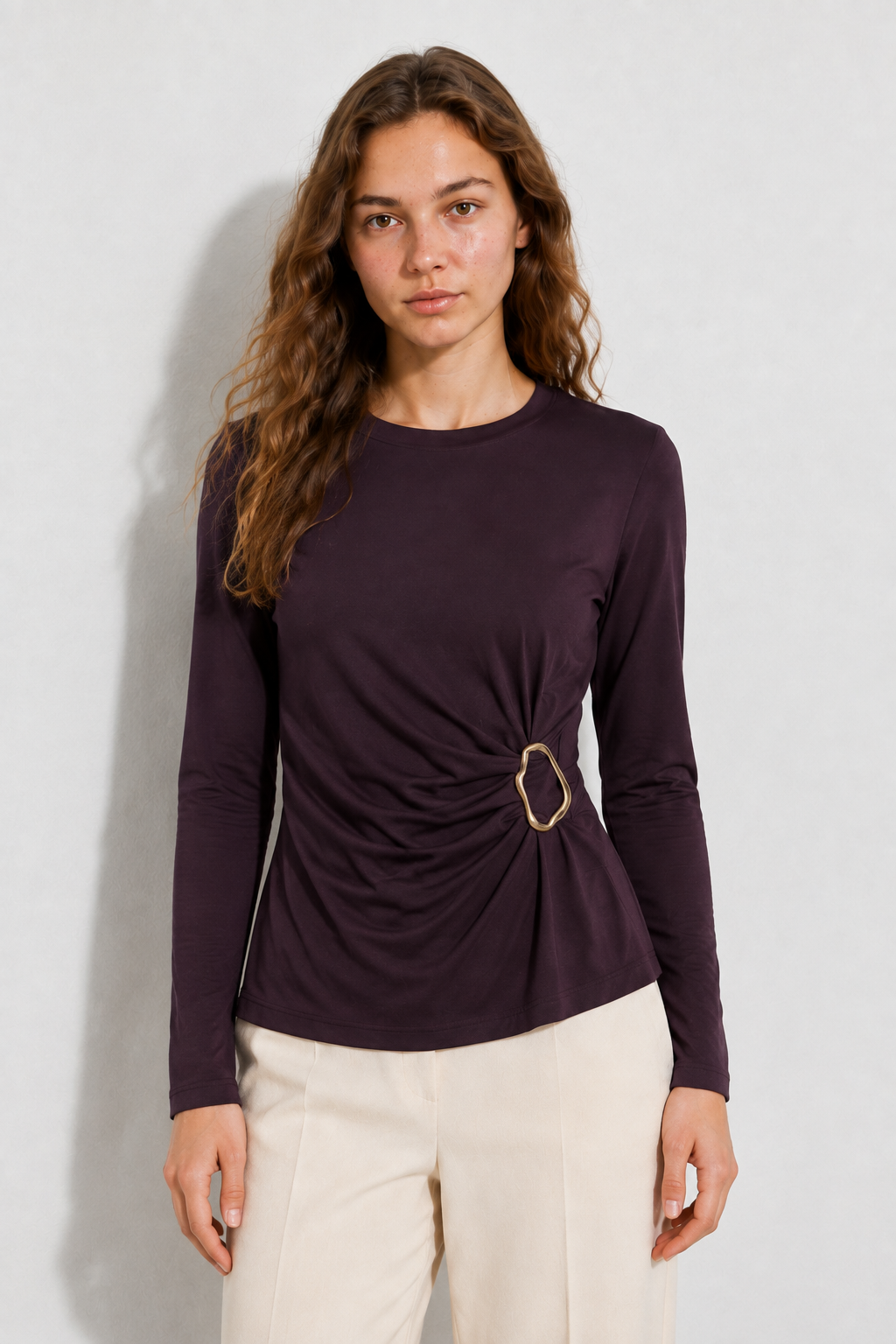 Maglia Noemi con accessorio|Colore:Vino