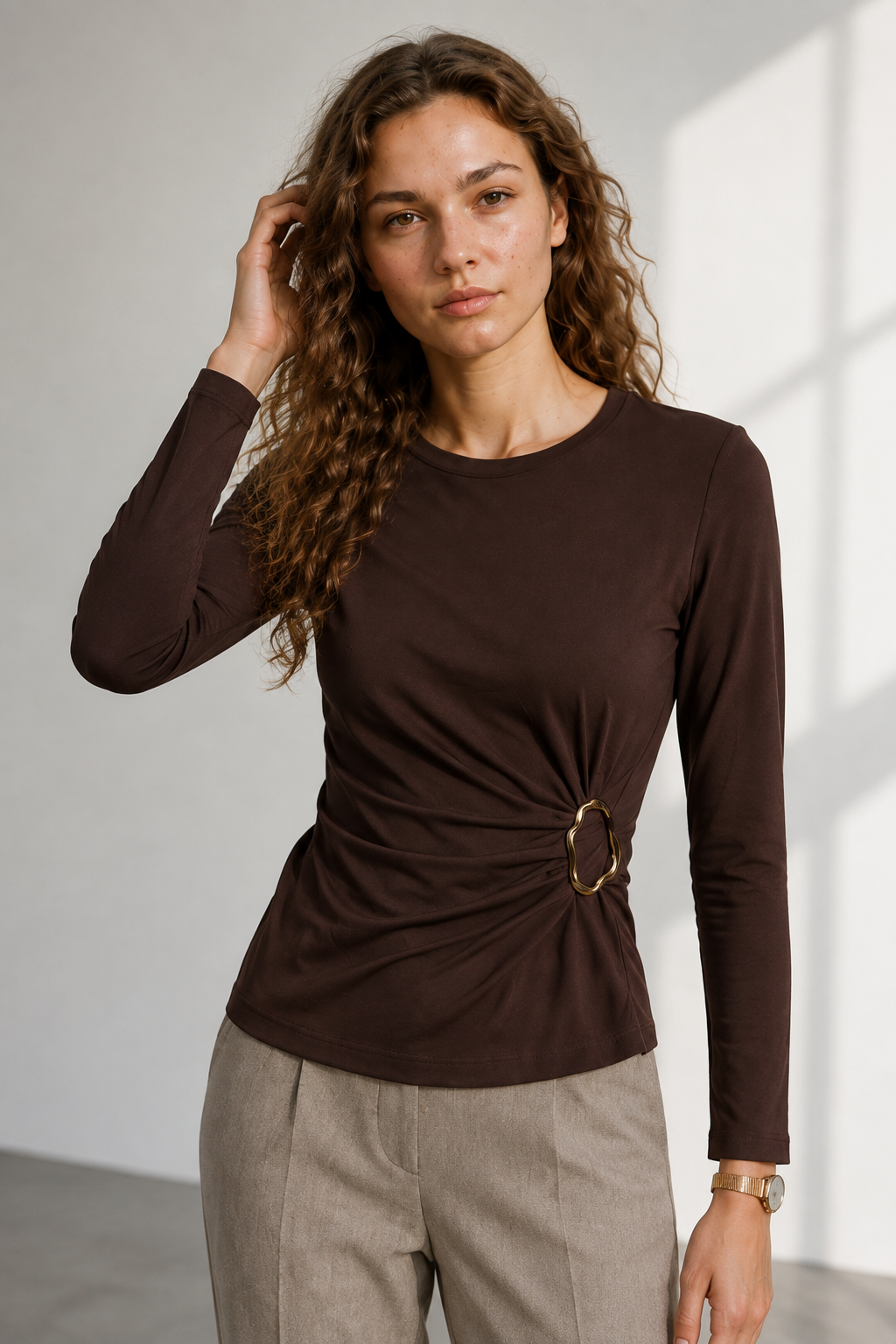 Maglia Noemi con accessorio|Colore:Caffe