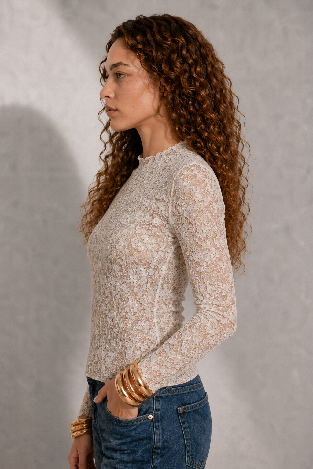 Maglia city pizzo |Colore:Bianco