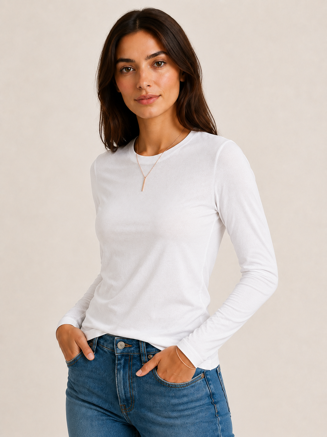 Maglia maniche lunghe basic|Colore:Bianco
