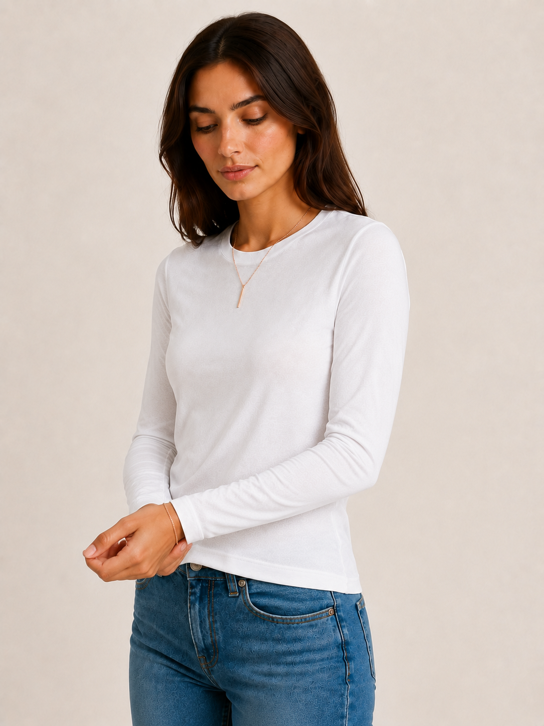 Maglia maniche lunghe basic|Colore:Bianco