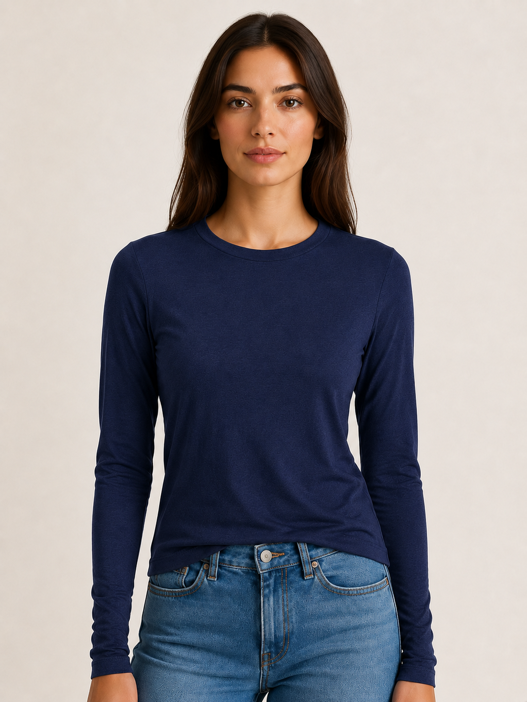 Maglia maniche lunghe basic|Colore:Blu