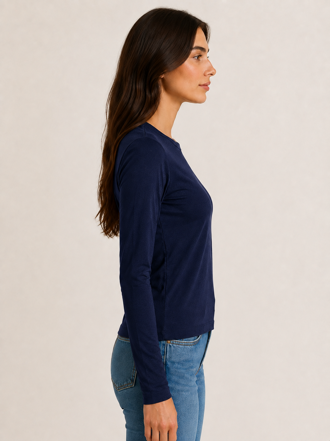 Maglia maniche lunghe basic|Colore:Blu