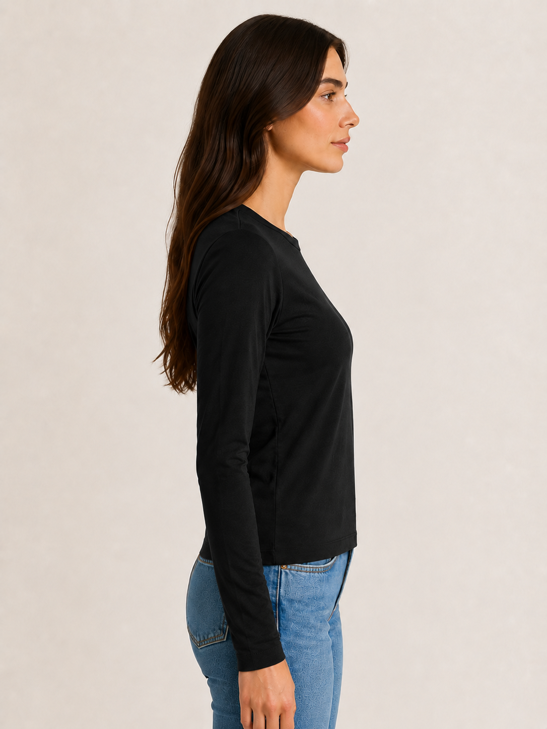 Maglia maniche lunghe basic|Colore:Nero