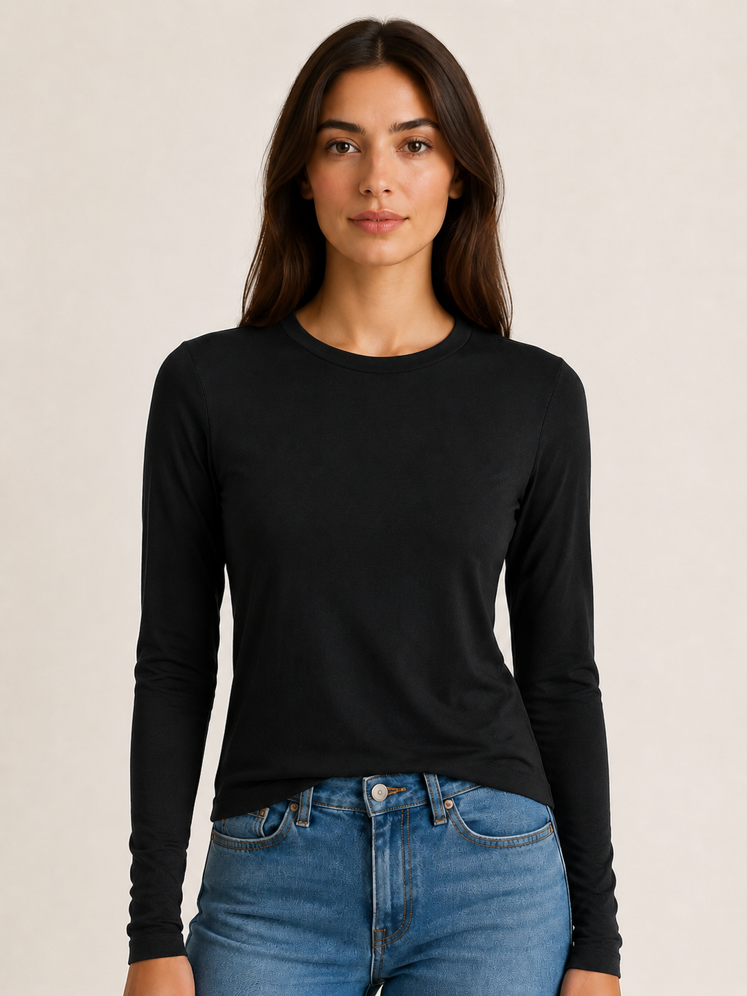 Maglia maniche lunghe basic|Colore:Nero