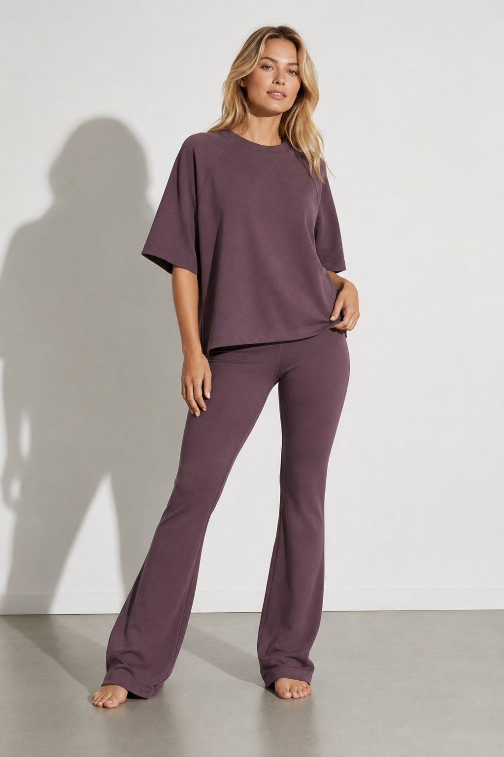Maglia oversize a maniche 3/4|Colore:Mirtillo
