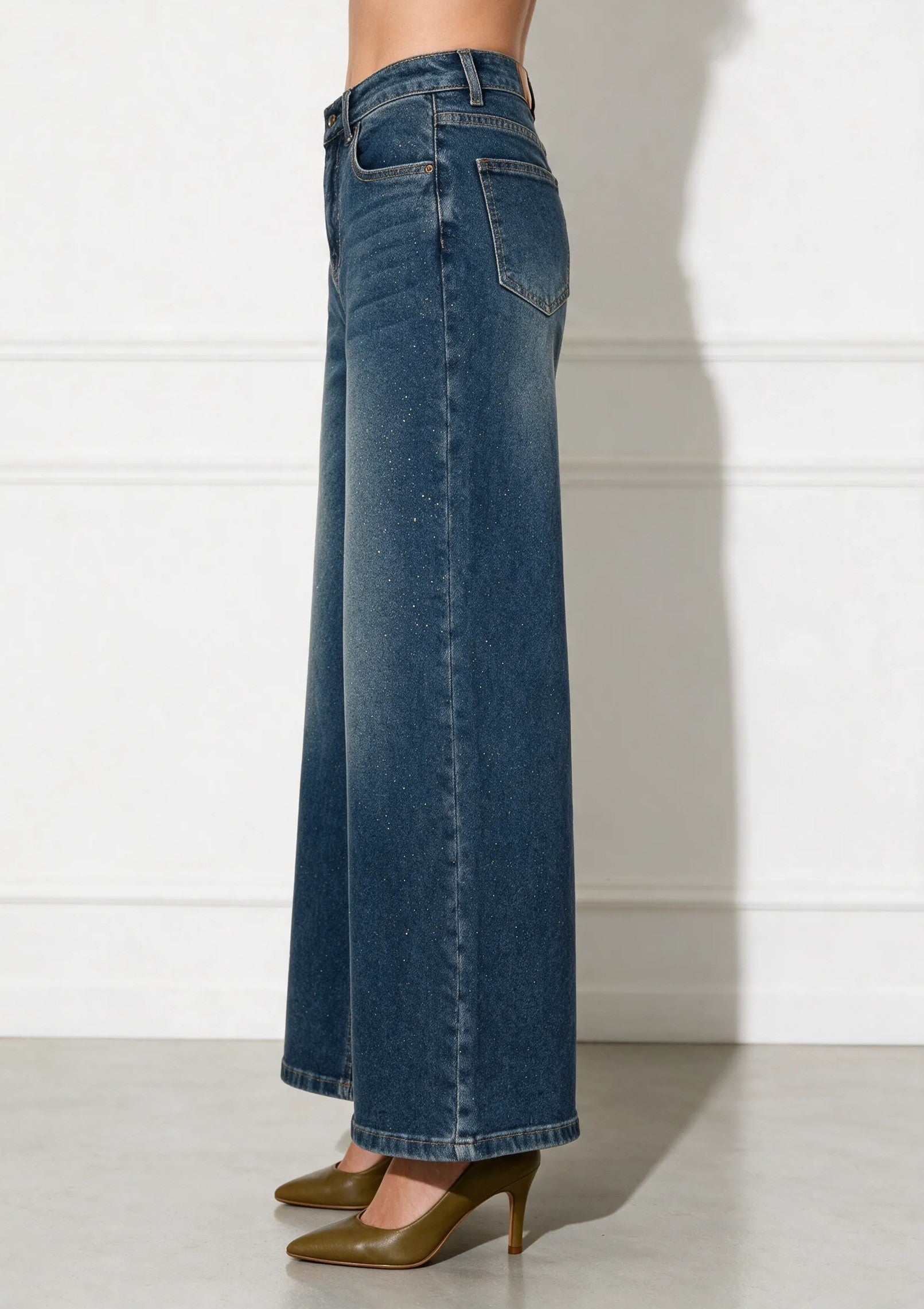 Jeans spazzolato oro|Colore:Blu scuro