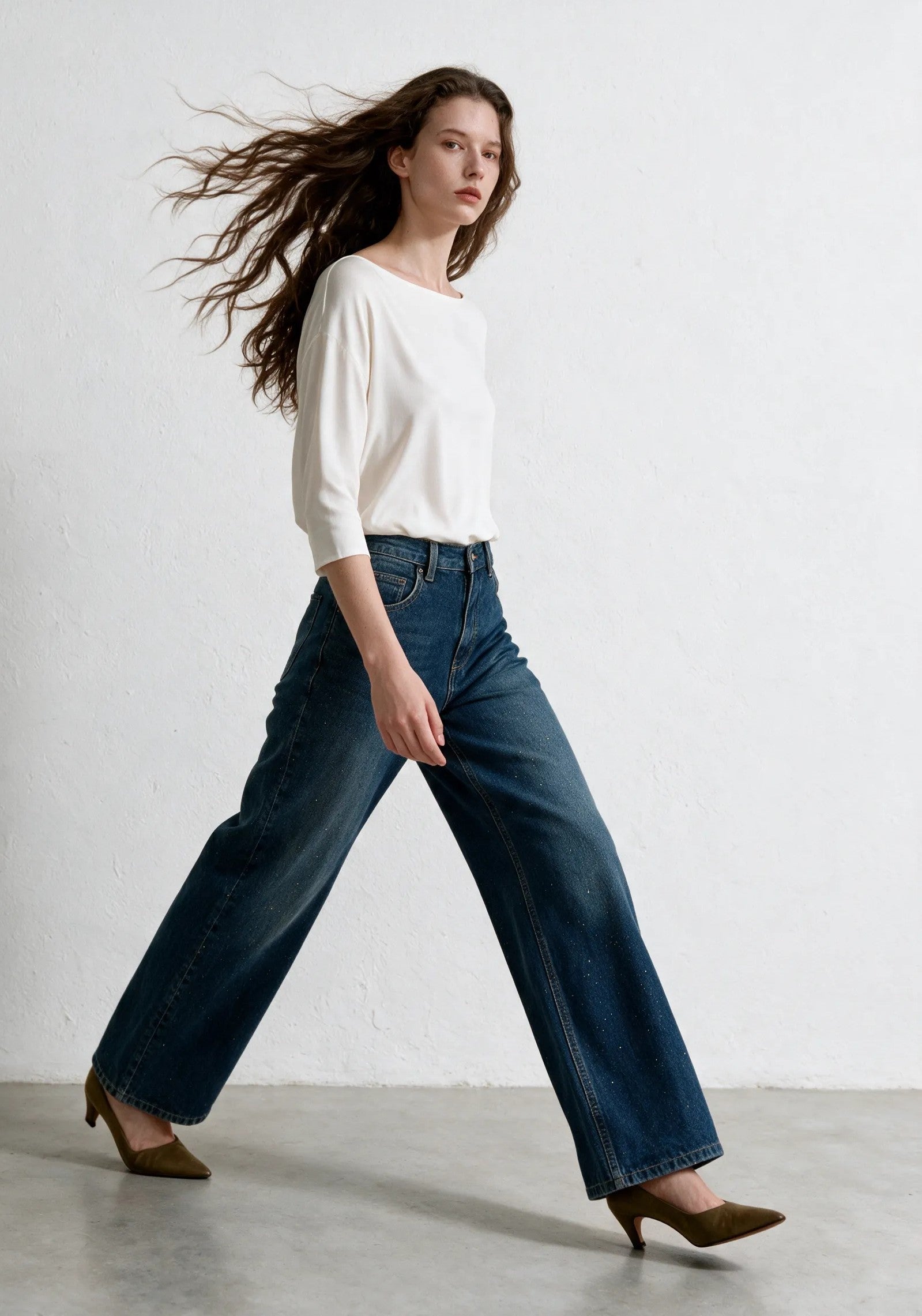 Jeans spazzolato oro|Colore:Blu scuro