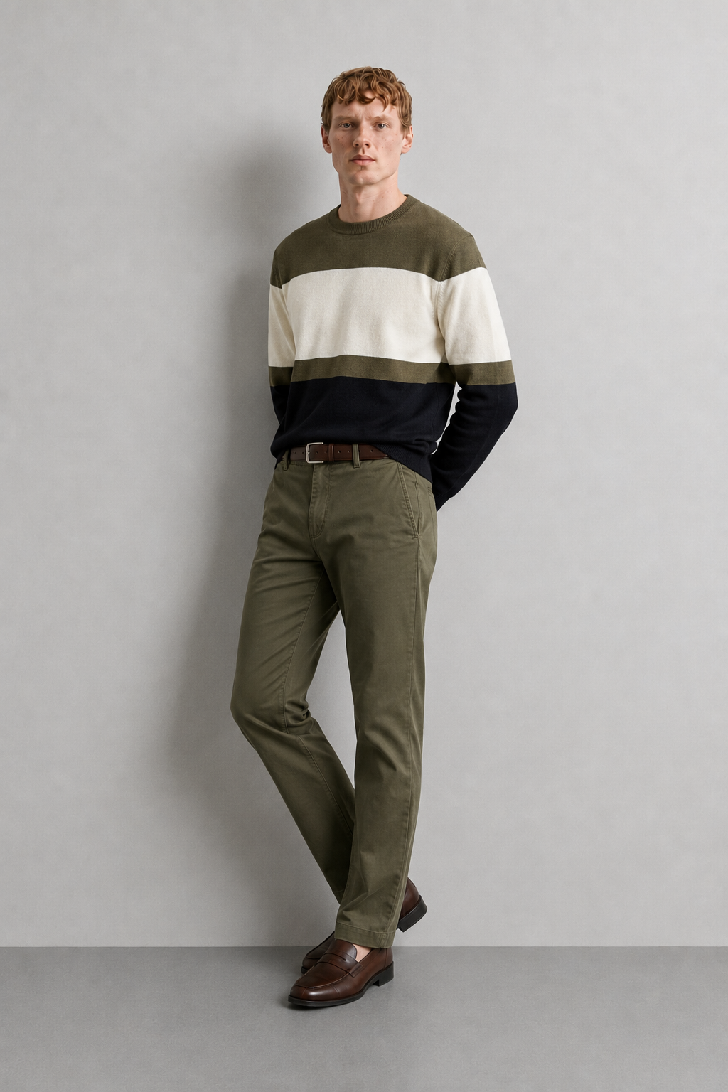 Pantaloni chino slim fit |Colore:Verde militare
