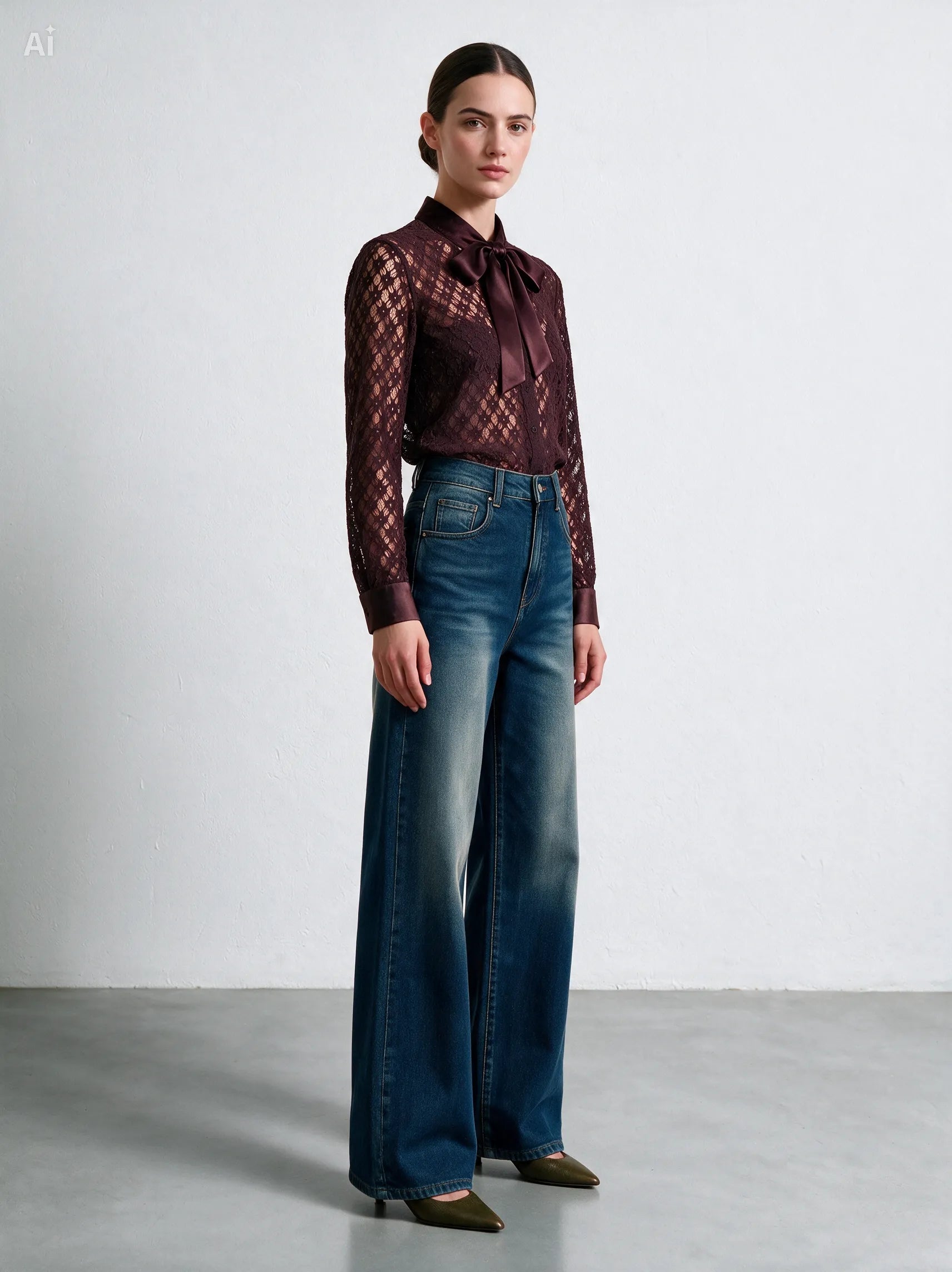 Camicia Nouvelle pizzo e raso|Colore:Viola