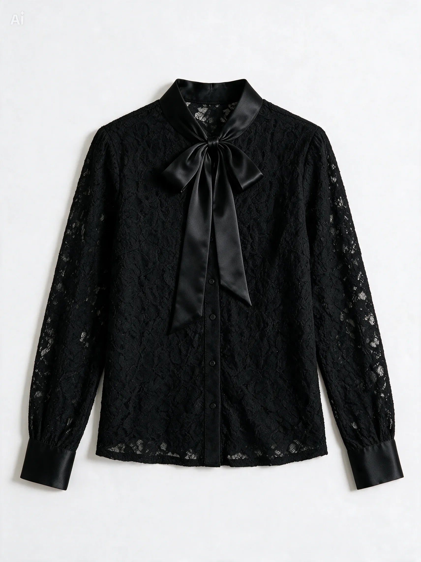 Camicia Nouvelle pizzo e raso|Colore:Nero