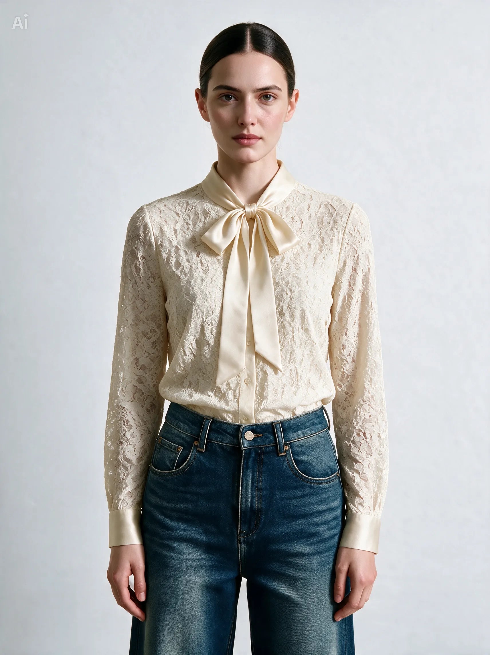 Camicia Nouvelle pizzo e raso|Colore:Beige