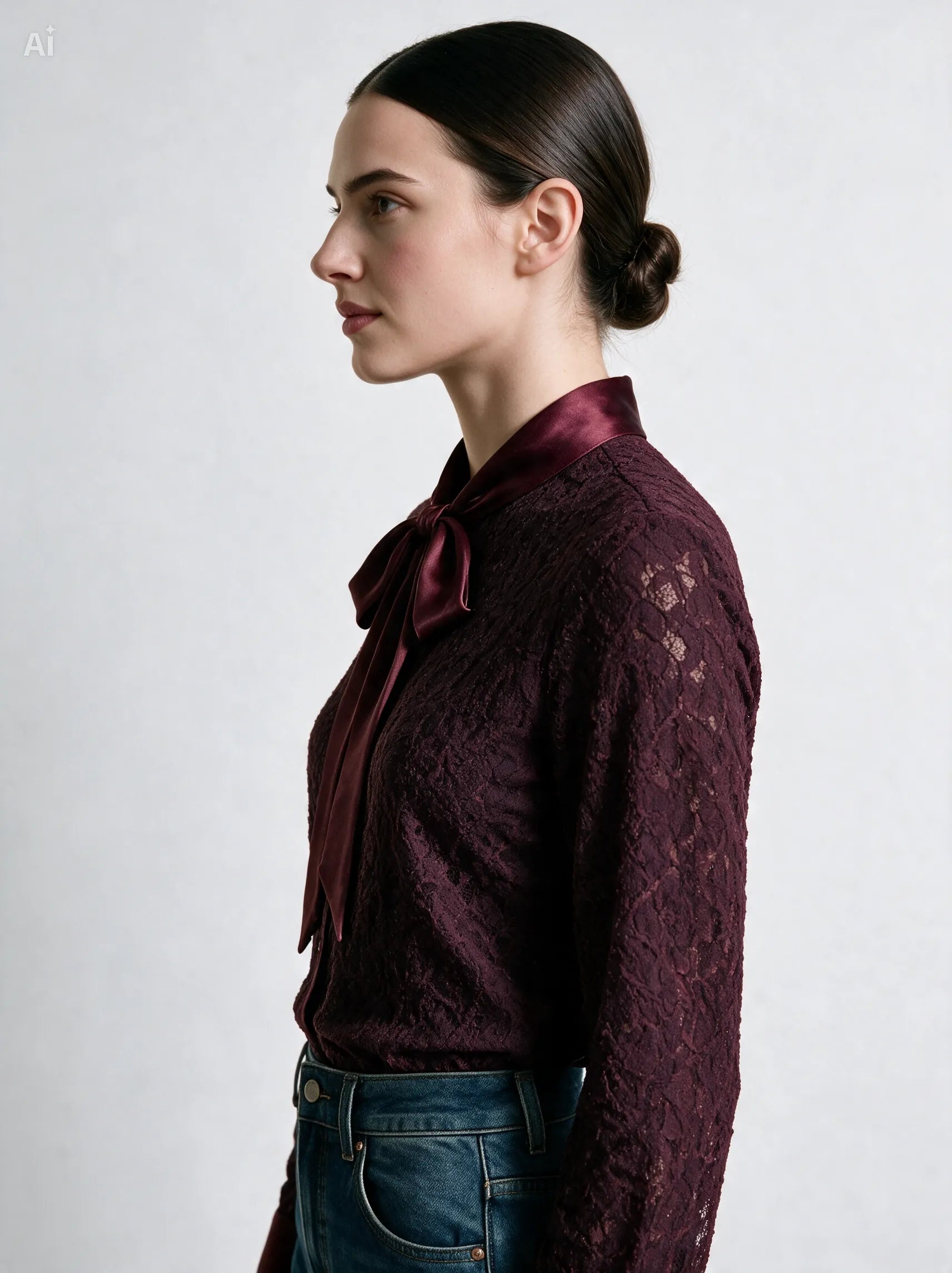 Camicia Nouvelle pizzo e raso|Colore:Viola