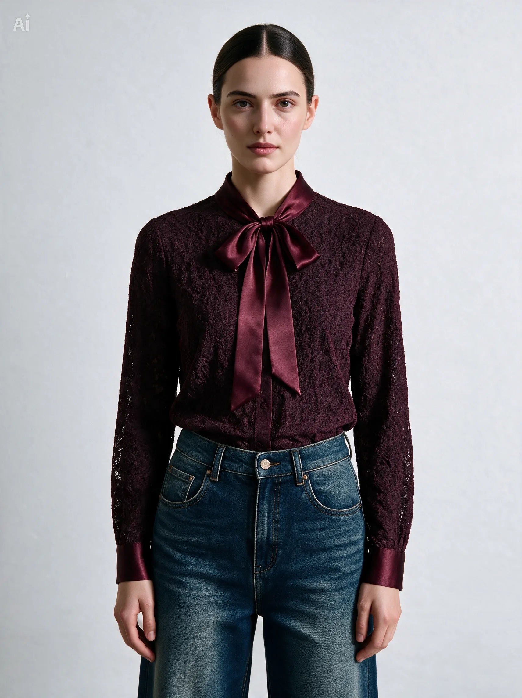 Camicia Nouvelle pizzo e raso|Colore:Viola