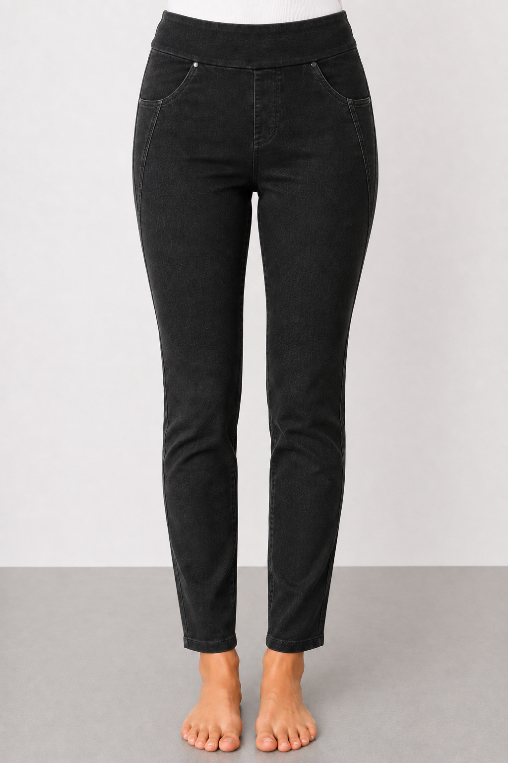Pantaloni slim-fit  effto jeans|Colore:Nero