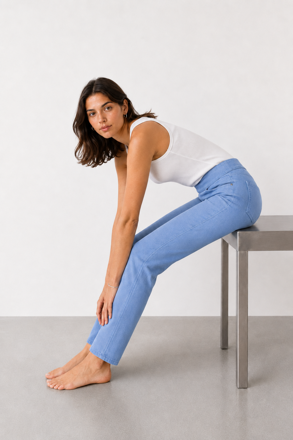 Pantaloni slim-fit  effto jeans|Colore:Blu chiaro